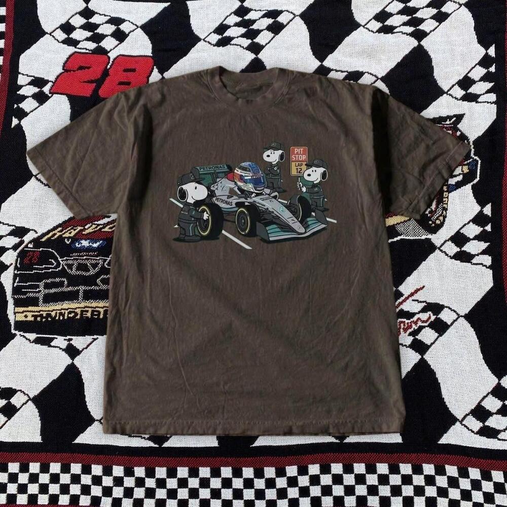 Brown Mercedes Benz Snoopy Graphic Tee